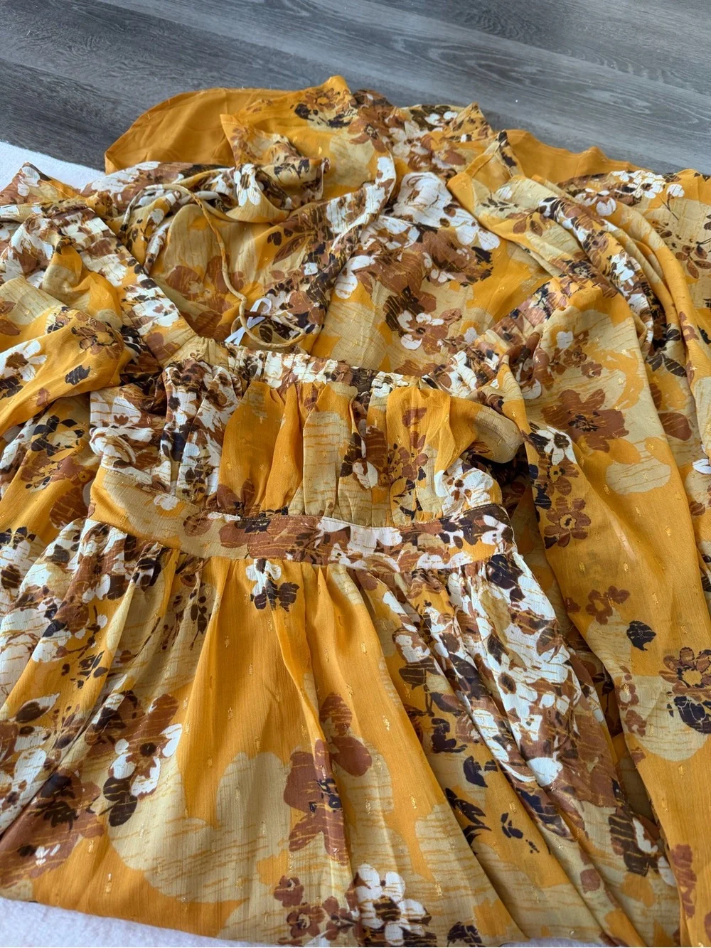 Lulus Gorgeous Vibe Yellow Floral Print High-Low Maxi Dress - Picture 2 of 3